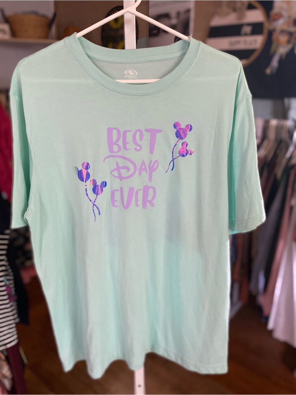 Athletic Works Mint Blue "Best Day Ever" Graphic - Mickey House - castle